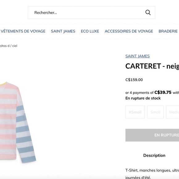 Saint James Carteret Cotton Long Sleeve Blue Pink White - Picture 6 of 6